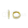 Argolla Huggie 02.379.0070.10 Oro Laminado, con Perla Marfil, Pulido, Tono Dorado