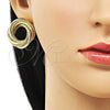 Arete Dormilona 02.213.0549 Oro Laminado, Diseño de Torcido, Pulido, Tono Dorado