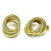 Arete Dormilona 02.213.0550 Oro Laminado, Diseño de Hueco y Nudo, Mate, Tono Dorado