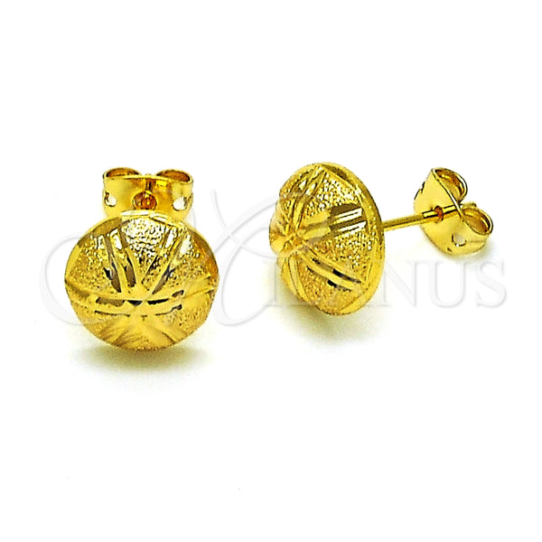 Arete Dormilona 02.342.0273 Oro Laminado, Diamantado, Tono Dorado