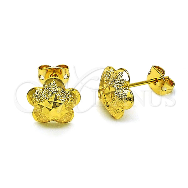 Arete Dormilona 02.342.0274 Oro Laminado, Diseño de Estrella, Diamantado, Tono Dorado