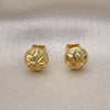 Arete Dormilona 02.342.0275 Oro Laminado, Diseño de Estrella y Flor, Diamantado, Tono Dorado