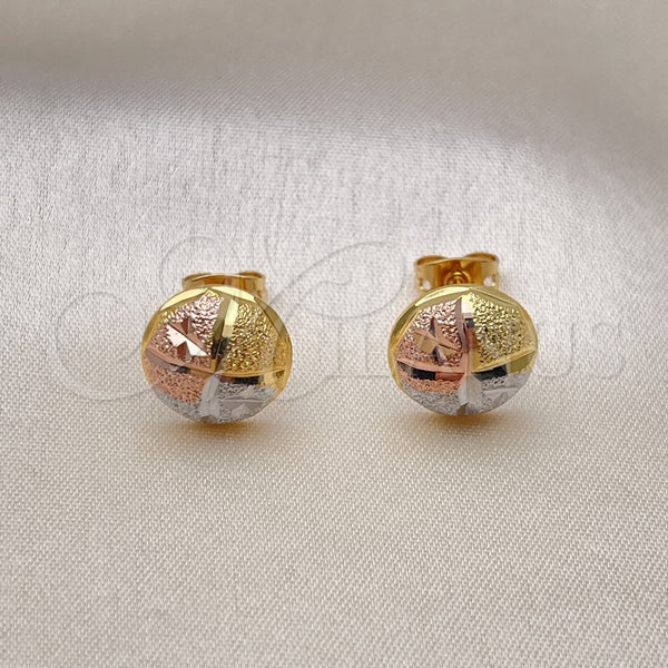 Arete Dormilona 02.342.0280 Oro Laminado, Diamantado, Tres Tonos