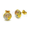 Arete Dormilona 02.342.0280 Oro Laminado, Diamantado, Tres Tonos