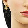Arete Dormilona 02.379.0077 Oro Laminado, con Marfil Perla, Pulido, Tono Dorado