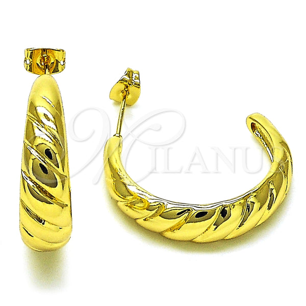 Argolla Mediana 02.341.0155.25 Oro Laminado, Diamantado, Tono Dorado