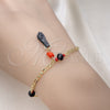 Pulsera Elegante 03.213.0227.08 Oro Laminado, Diseño de Mano de Figa y Figaro, Pulido, Tono Dorado (03 MM Thickness, 8 Inches Length)