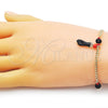 Pulsera Elegante 03.213.0229.08 Oro Laminado, Diseño de Mano de Figa y Miami Cubana, Pulido, Tono Dorado (03 MM Thickness, 8 Inches Length)