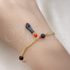 Pulsera Elegante 03.213.0229.08 Oro Laminado, Diseño de Mano de Figa y Miami Cubana, Pulido, Tono Dorado (03 MM Thickness, 8 Inches Length)