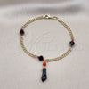 Pulsera Elegante 03.213.0229.08 Oro Laminado, Diseño de Mano de Figa y Miami Cubana, Pulido, Tono Dorado (03 MM Thickness, 8 Inches Length)