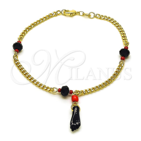 Pulsera Elegante 03.213.0229.08 Oro Laminado, Diseño de Mano de Figa y Miami Cubana, Pulido, Tono Dorado (03 MM Thickness, 8 Inches Length)