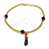 Pulsera Elegante 03.213.0229.08 Oro Laminado, Diseño de Mano de Figa y Miami Cubana, Pulido, Tono Dorado (03 MM Thickness, 8 Inches Length)