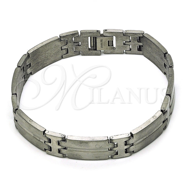 Pulsera Solida 03.114.0360.1.09 Acero Inoxidable, Pulido, Tono Plateado (12 MM Thickness, 9 Inches Length)