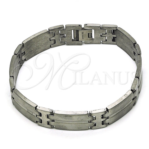 Pulsera Solida 03.114.0360.1.09 Acero Inoxidable, Pulido, Tono Plateado (12 MM Thickness, 9 Inches Length)