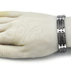 Pulsera Solida 03.114.0360.3.09 Acero Inoxidable, Diseño de Llave Griega, Pulido, Dos Tonos (12 MM Thickness, 9 Inches Length)