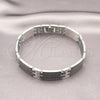 Pulsera Solida 03.114.0360.3.09 Acero Inoxidable, Diseño de Llave Griega, Pulido, Dos Tonos (12 MM Thickness, 9 Inches Length)