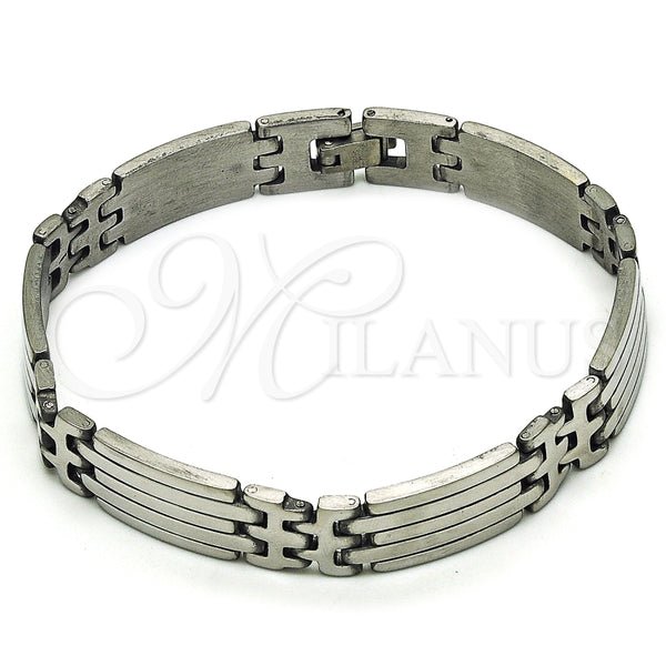 Pulsera Solida 03.114.0315.3.09 Acero Inoxidable, Pulido, Tono Plateado (12 MM Thickness, 9 Inches Length)