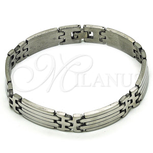 Pulsera Solida 03.114.0315.3.09 Acero Inoxidable, Pulido, Tono Plateado (12 MM Thickness, 9 Inches Length)