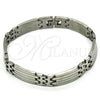 Pulsera Solida 03.114.0315.3.09 Acero Inoxidable, Pulido, Tono Plateado (12 MM Thickness, 9 Inches Length)