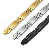 Pulsera Solida 03.114.0315.3.09 Acero Inoxidable, Pulido, Tono Plateado (12 MM Thickness, 9 Inches Length)