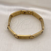 Pulsera Solida 03.114.0213.4.08 Acero Inoxidable, Pulido, Tono Dorado (11 MM Thickness, 8 Inches Length)