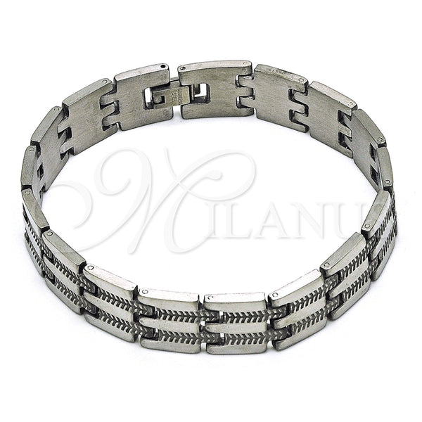 Pulsera Solida 03.114.0274.3.09 Acero Inoxidable, Pulido, Tono Plateado (14 MM Thickness, 9 Inches Length)
