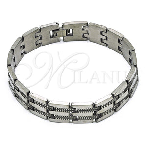 Pulsera Solida 03.114.0274.3.09 Acero Inoxidable, Pulido, Tono Plateado (14 MM Thickness, 9 Inches Length)