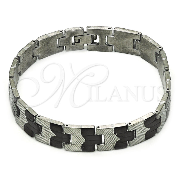 Pulsera Solida 03.114.0312.3.08 Acero Inoxidable, Pulido, Dos Tonos (12 MM Thickness, 8 Inches Length)