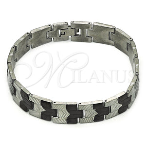 Pulsera Solida 03.114.0312.3.08 Acero Inoxidable, Pulido, Dos Tonos (12 MM Thickness, 8 Inches Length)