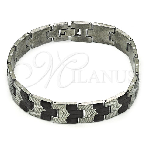 Pulsera Solida 03.114.0312.3.08 Acero Inoxidable, Pulido, Dos Tonos (12 MM Thickness, 8 Inches Length)