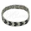 Pulsera Solida 03.114.0312.3.08 Acero Inoxidable, Pulido, Dos Tonos (12 MM Thickness, 8 Inches Length)