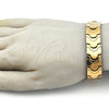 Pulsera Solida 03.114.0221.3.09 Acero Inoxidable, Pulido, Tono Dorado (16 MM Thickness, 9 Inches Length)