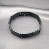 Pulsera Solida 5.247.010.2.09 Acero Inoxidable, Diseño de Llave Griega, Pulido, Rodinado Negro (12 MM Thickness, 9 Inches Length)