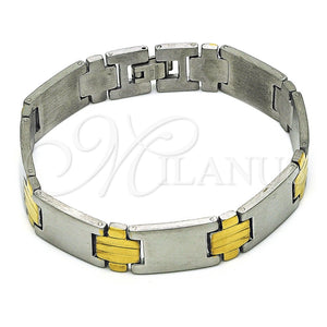 Pulsera Solida 03.114.0385.2.08 Acero Inoxidable, Pulido, Dos Tonos (13 MM Thickness, 8 Inches Length)