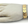 Pulsera Solida 03.114.0305.1.08 Acero Inoxidable, Pulido, Tono Dorado (14 MM Thickness, 8 Inches Length)