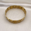 Pulsera Solida 03.114.0305.1.08 Acero Inoxidable, Pulido, Tono Dorado (14 MM Thickness, 8 Inches Length)