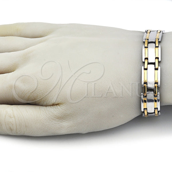 Pulsera Solida 03.114.0382.4.08 Acero Inoxidable, Pulido, Dos Tonos (13 MM Thickness, 8 Inches Length)