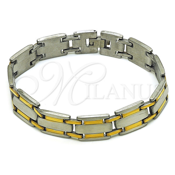 Pulsera Solida 03.114.0382.4.08 Acero Inoxidable, Pulido, Dos Tonos (13 MM Thickness, 8 Inches Length)