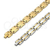 Pulsera Solida 03.114.0382.4.08 Acero Inoxidable, Pulido, Dos Tonos (13 MM Thickness, 8 Inches Length)