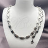 Collar y Pulsera 06.116.0021.22 Acero Inoxidable, Diseño de Puff Mariner, Pulido, Tono Plateado