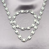 Collar y Pulsera 06.116.0021.22 Acero Inoxidable, Diseño de Puff Mariner, Pulido, Tono Plateado