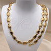Collar y Pulsera 06.116.0021.2.22 Acero Inoxidable, Diseño de Puff Mariner, Pulido, Tono Dorado