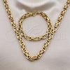 Collar y Pulsera 06.116.0025.2.22 Acero Inoxidable, Pulido, Tono Dorado