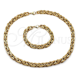 Collar y Pulsera 06.116.0025.2.22 Acero Inoxidable, Pulido, Tono Dorado