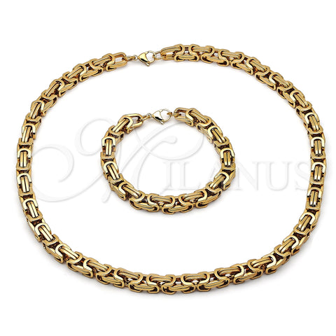 Collar y Pulsera 06.116.0025.2.22 Acero Inoxidable, Pulido, Tono Dorado