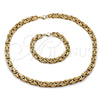 Collar y Pulsera 06.116.0025.2.22 Acero Inoxidable, Pulido, Tono Dorado