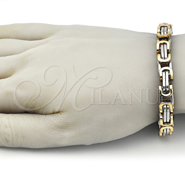Pulsera Elegante 03.116.0030.09 Acero Inoxidable, Pulido, Dos Tonos (Thickness, 9 Inches Length)