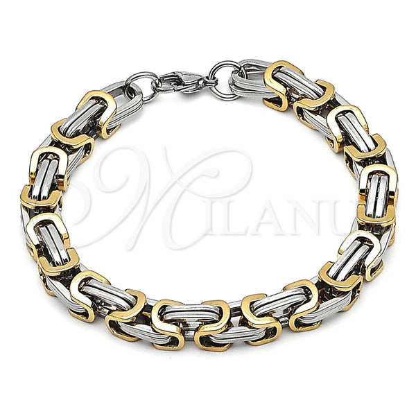 Pulsera Elegante 03.116.0030.09 Acero Inoxidable, Pulido, Dos Tonos (Thickness, 9 Inches Length)