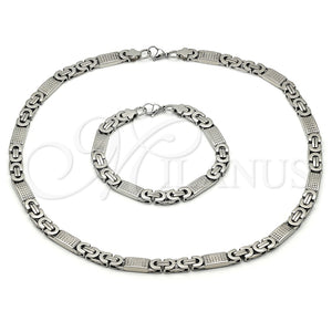 Collar y Pulsera 06.116.0049.22 Acero Inoxidable, Pulido, Tono Plateado