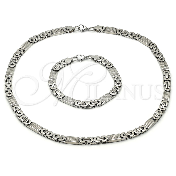 Collar y Pulsera 06.116.0049.22 Acero Inoxidable, Pulido, Tono Plateado